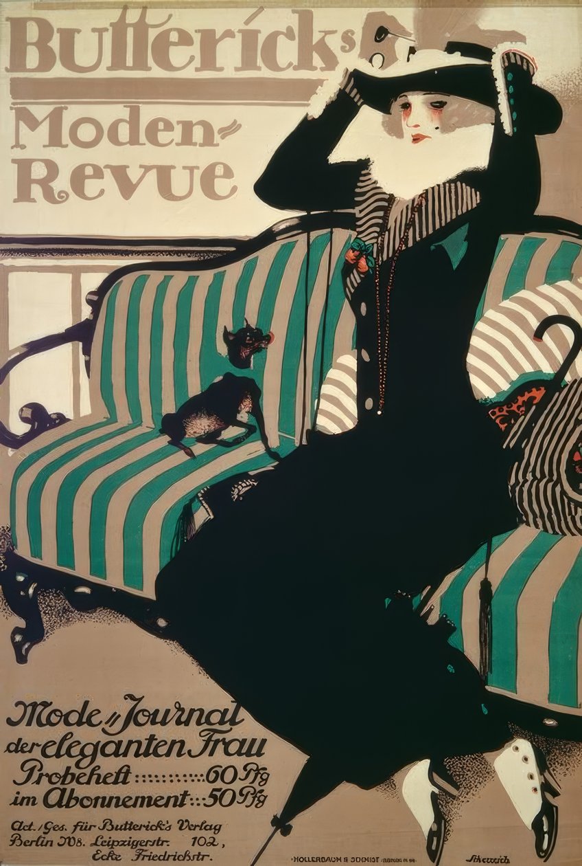 Buttericks Moden-Revue / Plakát 1912 od P.Scheuricha od Paul Scheurich