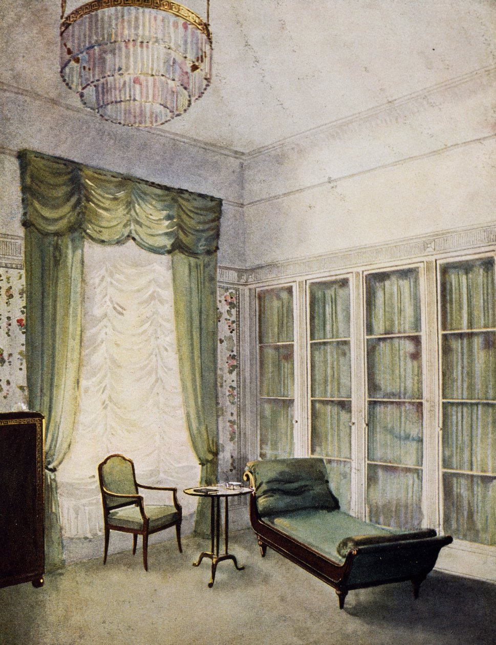 Posezení, počátek 20. století, Paul Schultze-Naumburg (akvarel) od Paul Schultze Naumburg