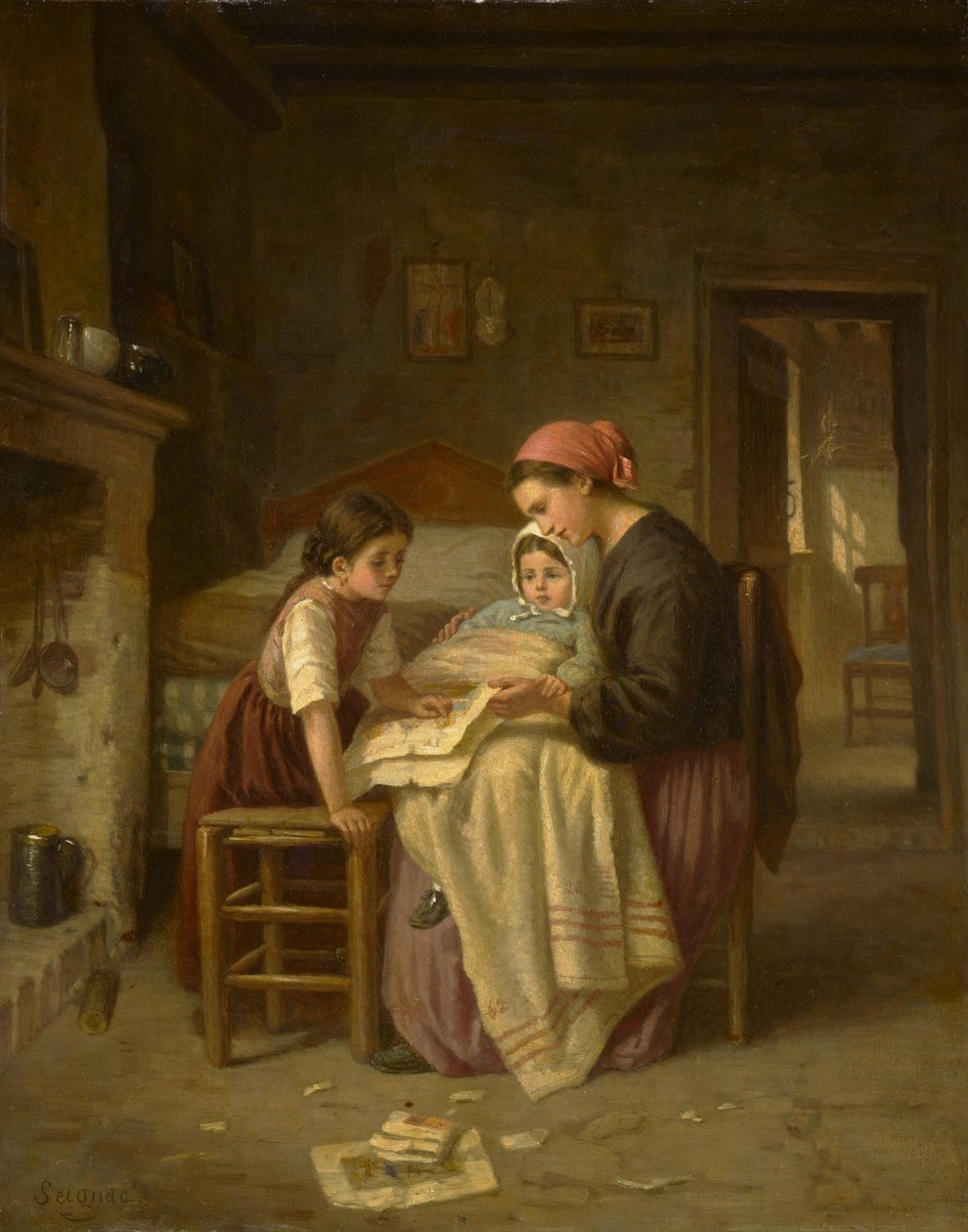 Nemocné dítě, kolem 1870-75 od Paul Seignac