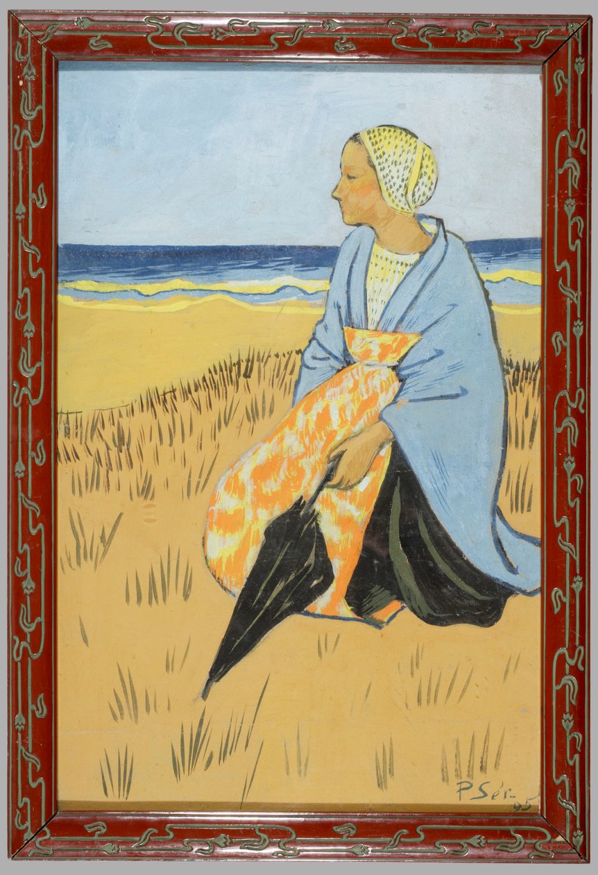 Bretonka sedící na břehu moře od Paul Sérusier