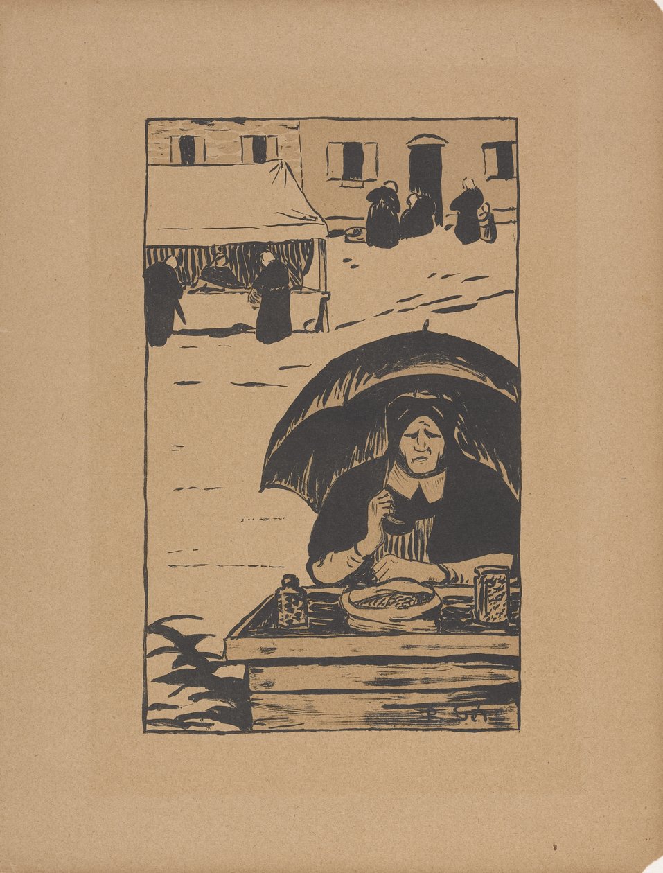 The Street Vendor 1895 (barevné lito) od Paul Sérusier