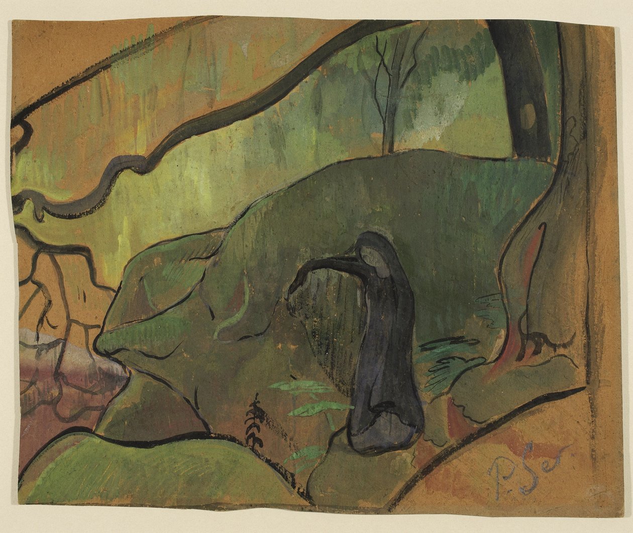 Spánek země (Bretonka v lese) od Paul Sérusier