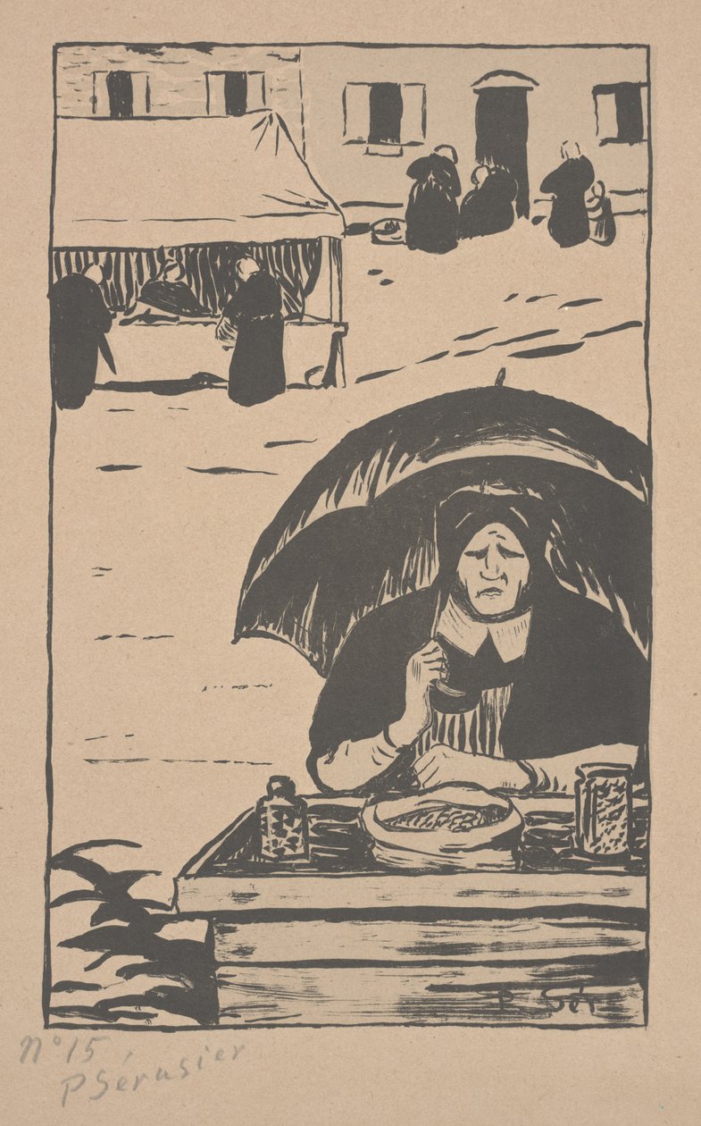 Prodavač cukrovinek s deštníkem od Paul Sérusier