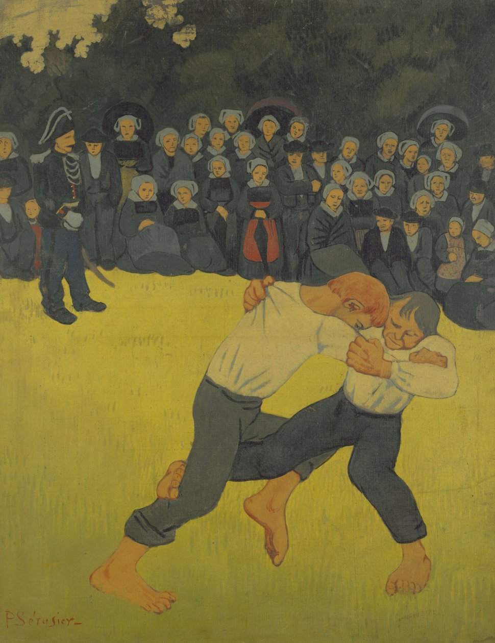 Zápasící Bretonci, asi 1893 (olej na plátně) od Paul Sérusier