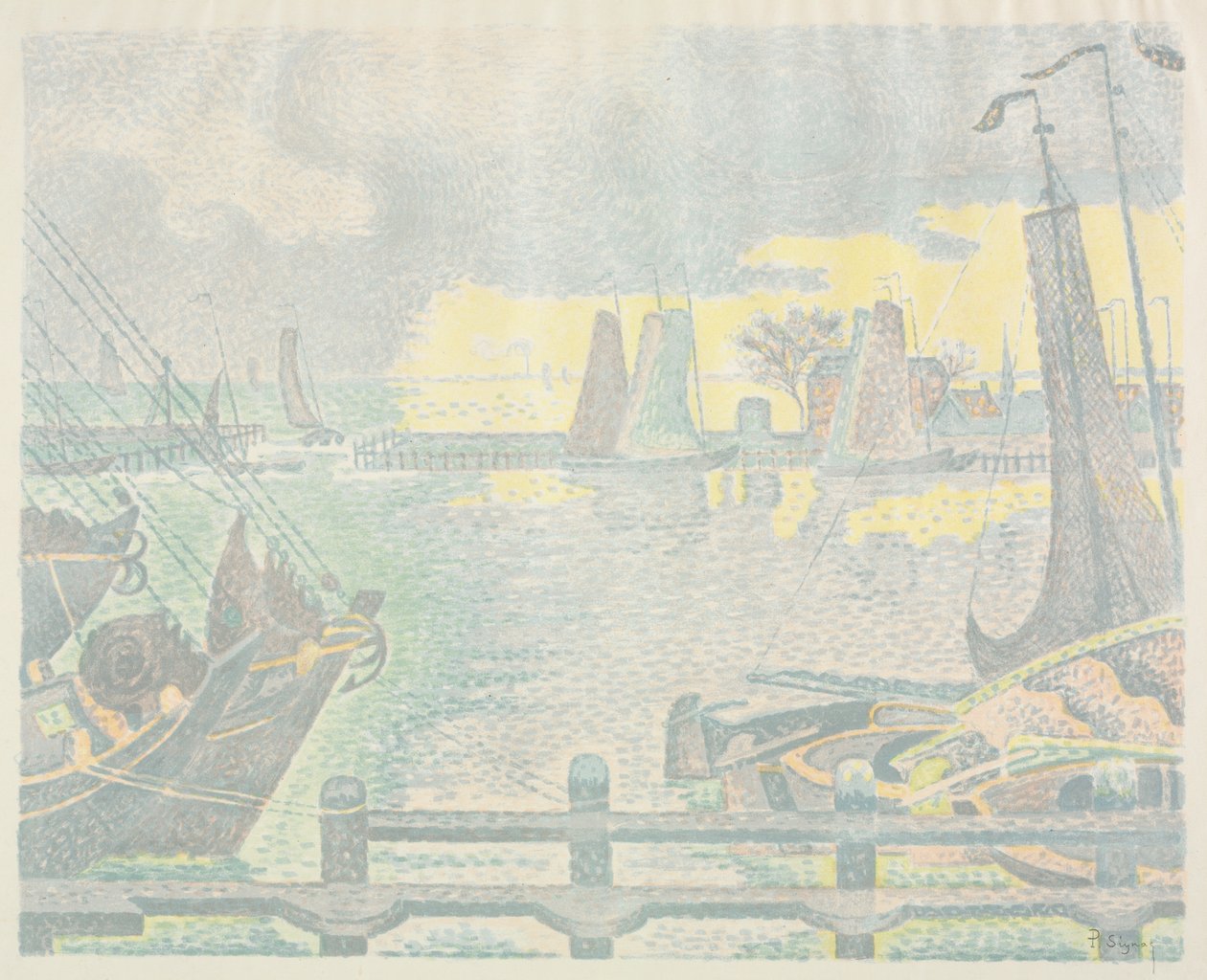 Lodě ve Flushingu od Paul Signac