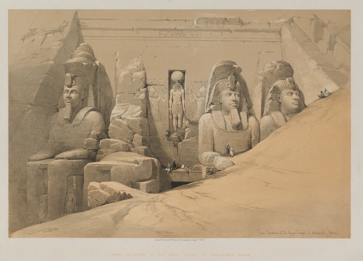 Egypt and Nubia, Volume II: Front Elevation of the Great Temple of Aboo Simbel, Nubia od Paul Signac