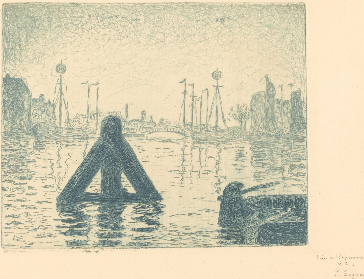 Přístav v Holandsku – Flushing (La balise – En Holland, Flessingue) od Paul Signac