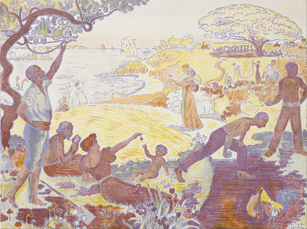 V době harmonie: Radost ze života - Neděle u moře od Paul Signac