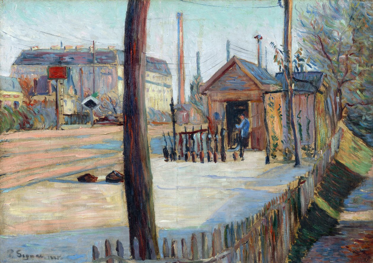 Železniční křižovatka u Bois Colombes (Francie) - Malba Paula Signaca (1863-1935), olej na plátně (46,4x65cm) od Paul Signac