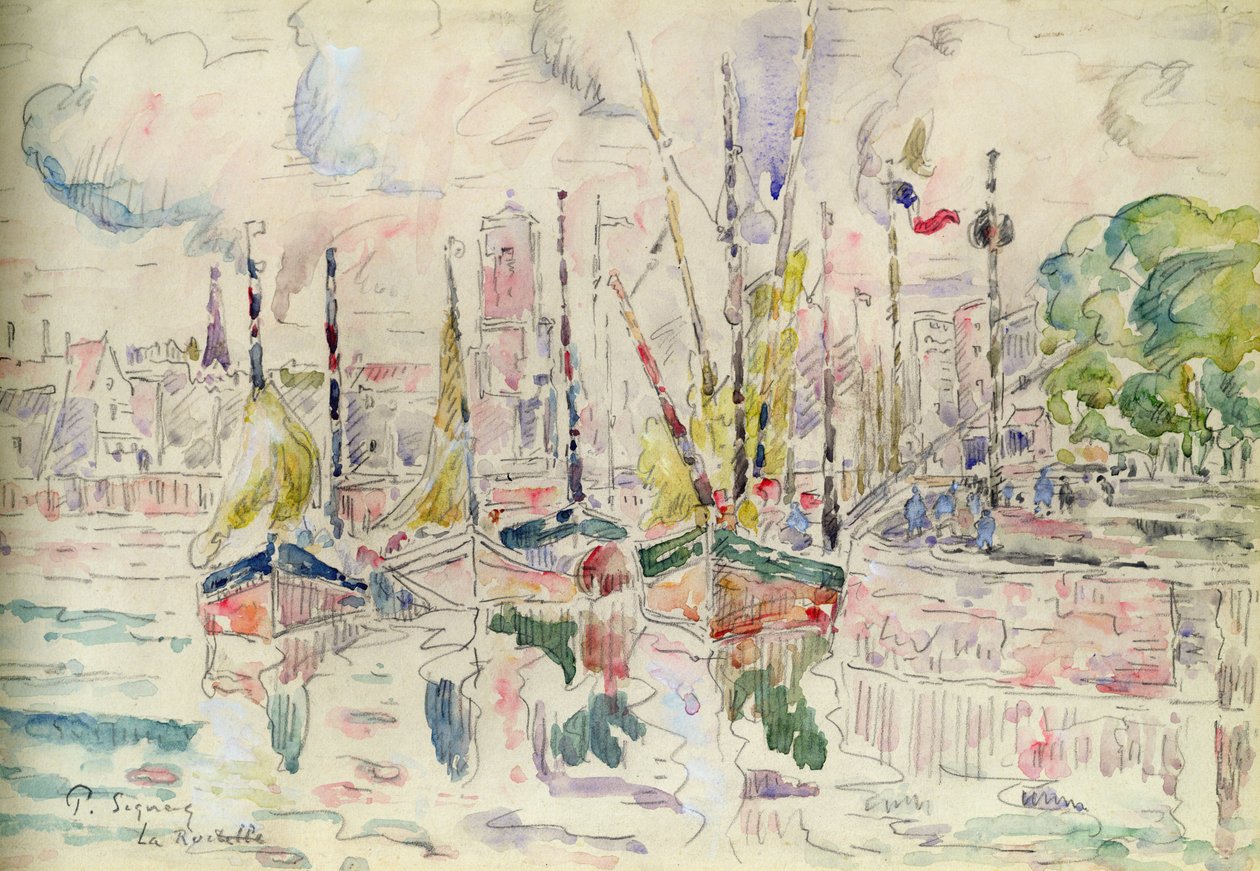 La Rochelle (akvarel na papíře) od Paul Signac