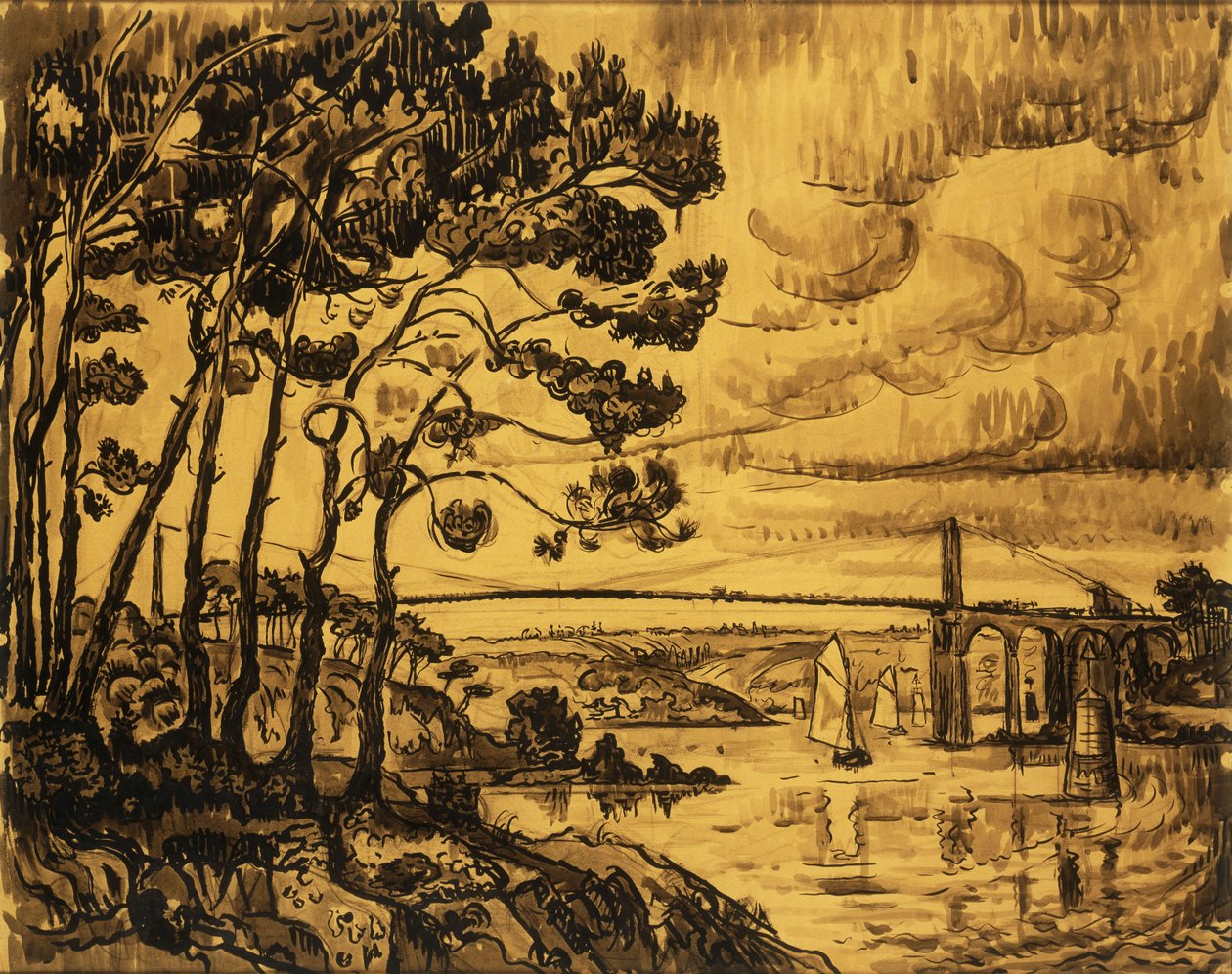 Most Lezardrieux, 1922 od Paul Signac