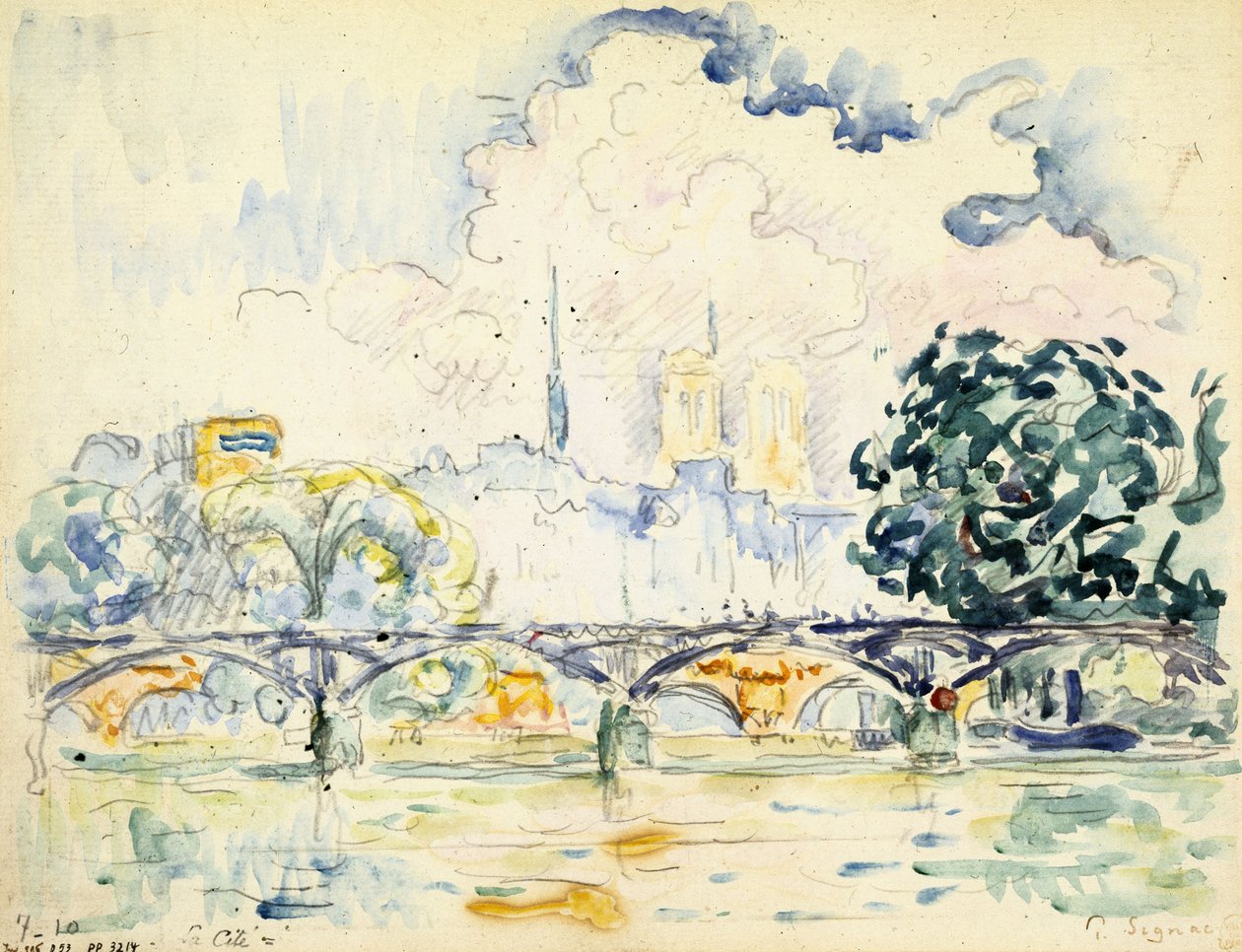 Most Pont des Arts od Paul Signac