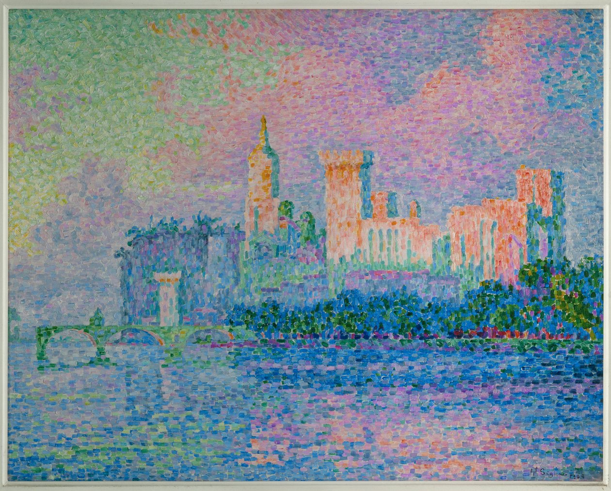 Papežský zámek, Avignon (malba na plátně) od Paul Signac