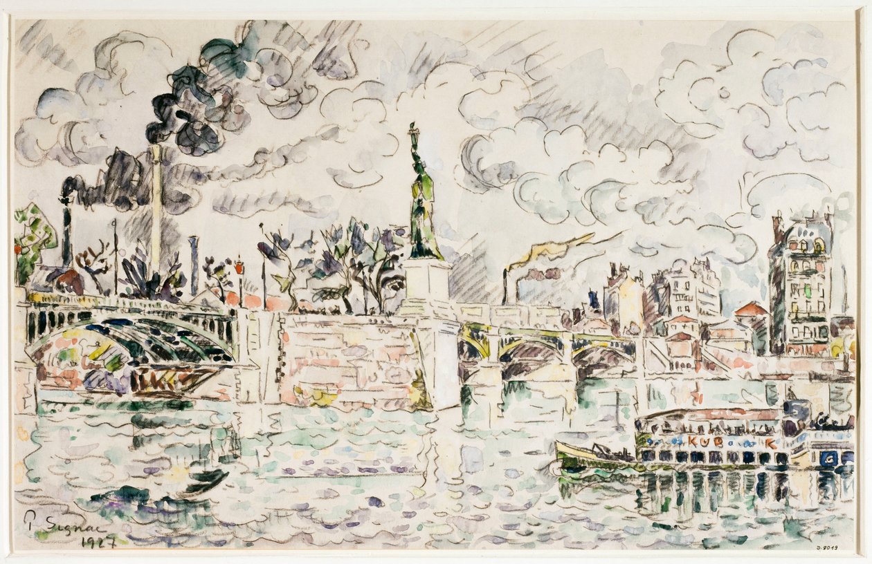 Most Grenelle v roce 1927. od Paul Signac