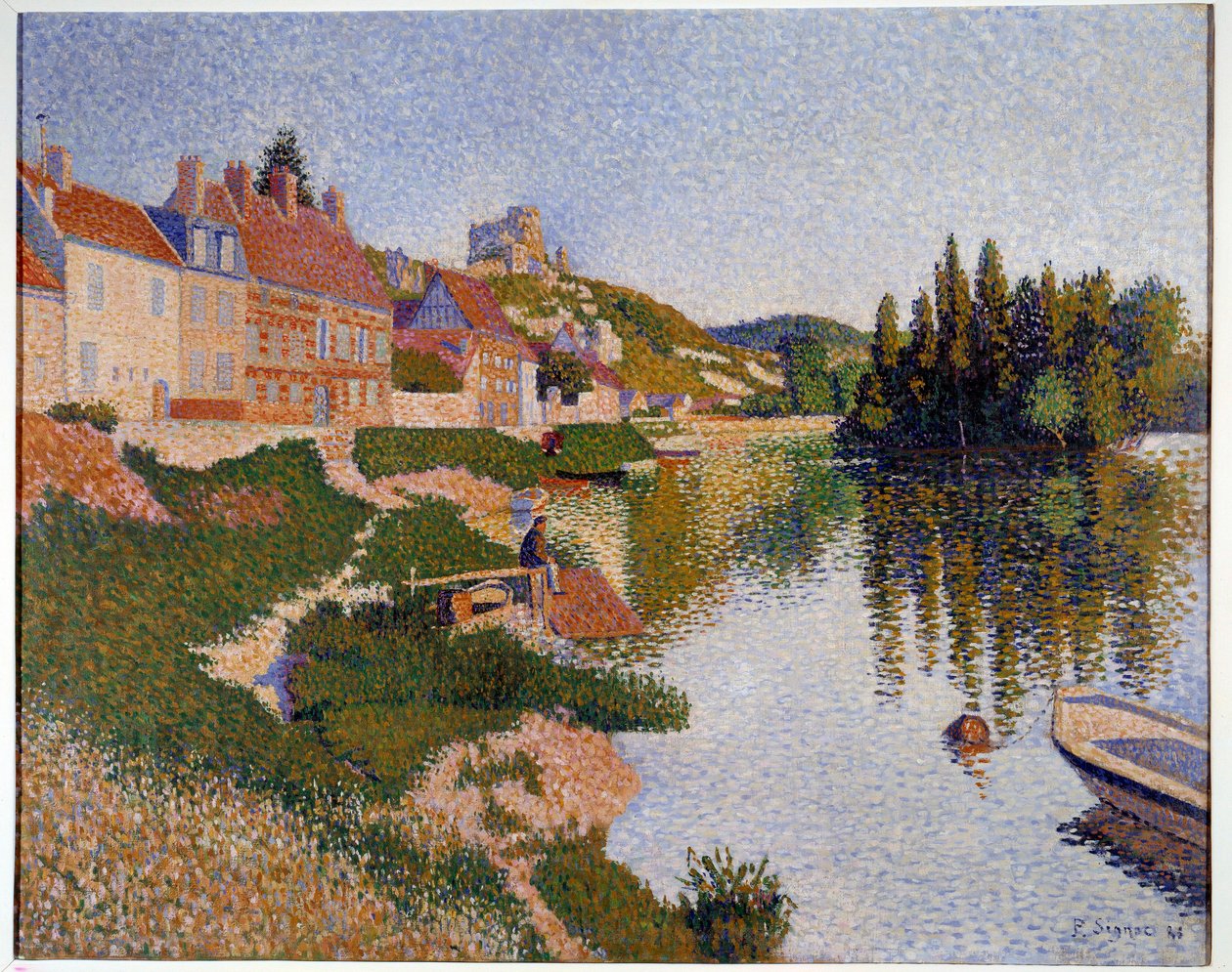 Les Andelys, banka Obraz Paula Signaca (1863-1935) 1886 Ne. 0,65x0,81 m Paříž, musee d