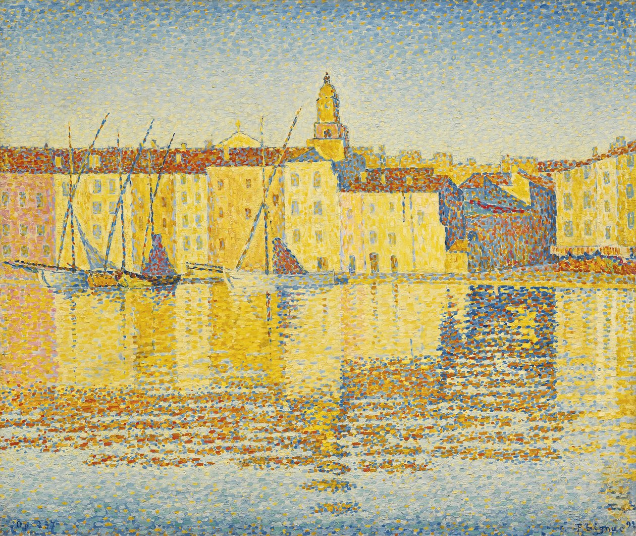 Houses of the Port, Saint Tropez od Signaca, Paula (1863-1935). Olej na plátně, rozměr: 46,5x55,3 od Paul Signac
