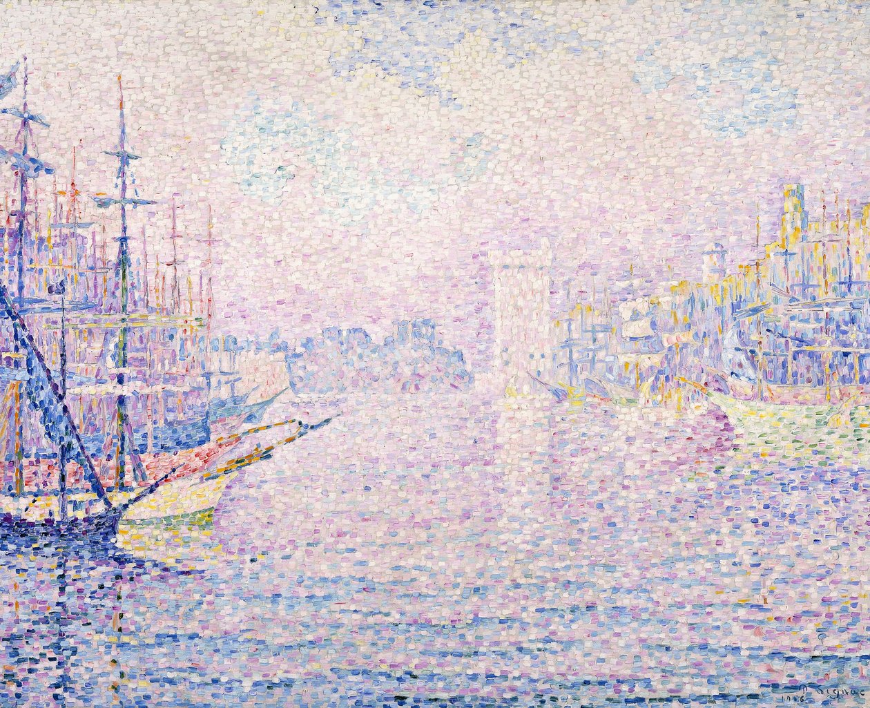 Marseille Port, Ranní mlha, 1906 od Paul Signac