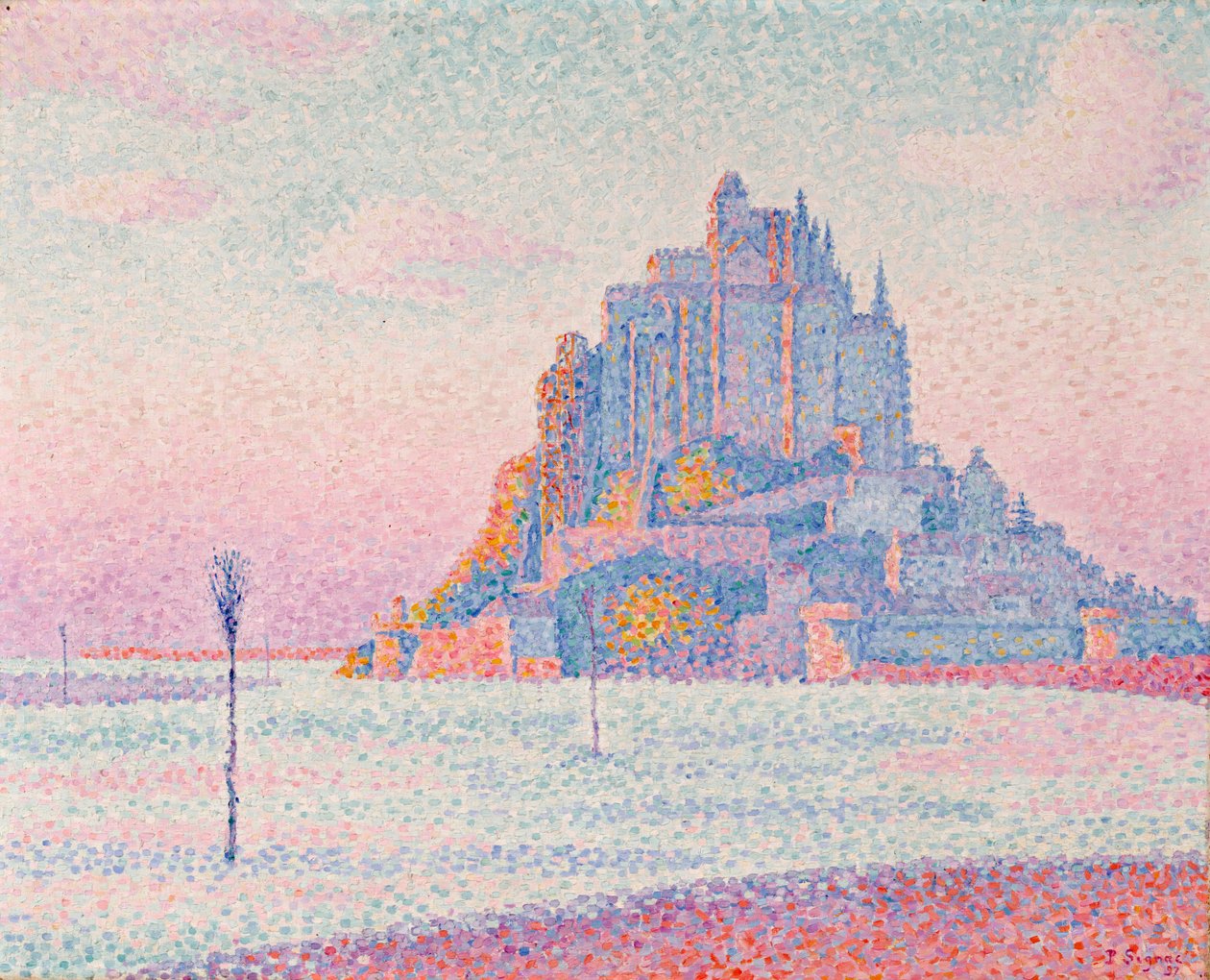 Mont Saint-Michel, zapadající slunce od Paul Signac