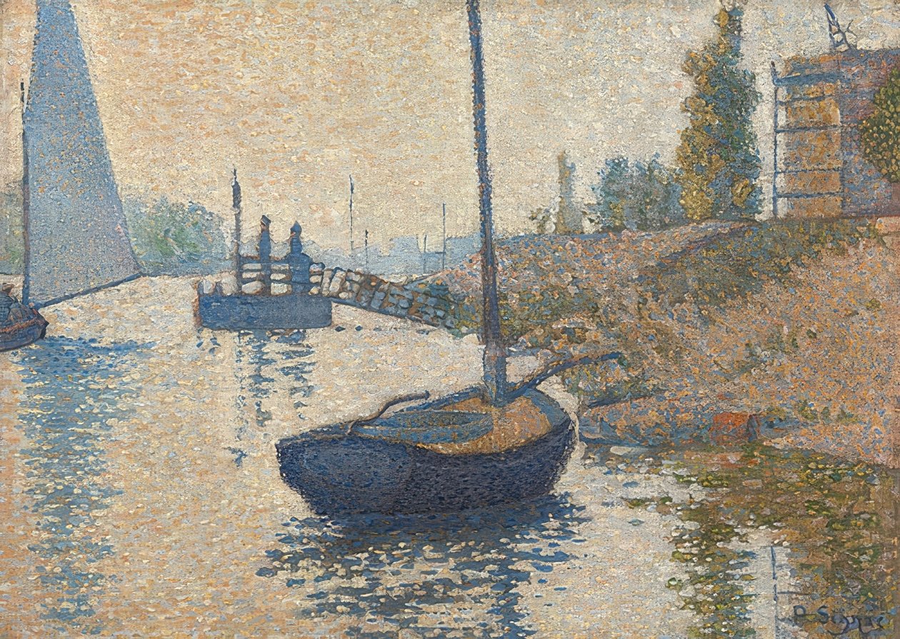 Ponton de la Félicité bei Asnières (Opus č. 143). 1886 od Paul Signac