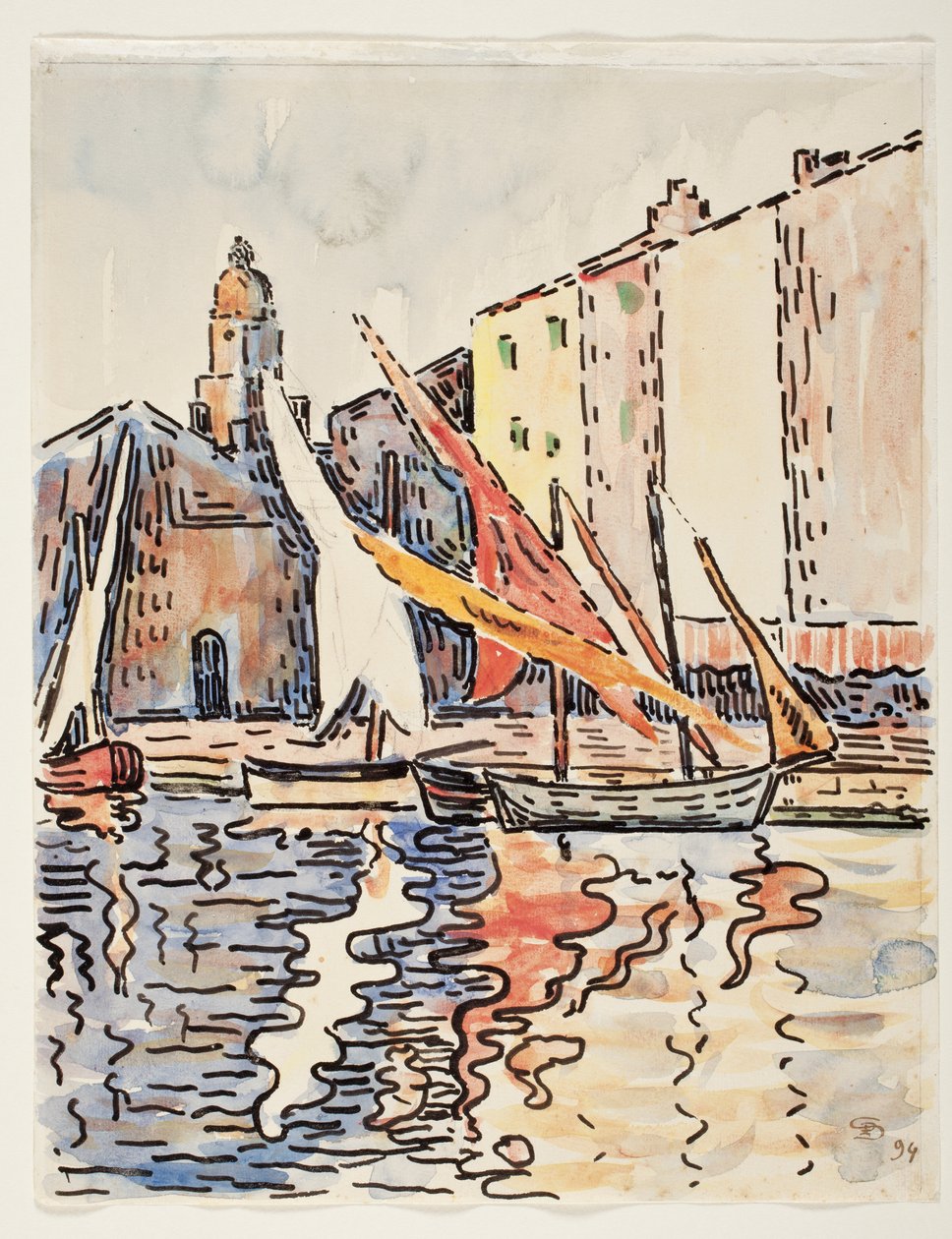 Saint-Tropez: večerní slunce od Paul Signac