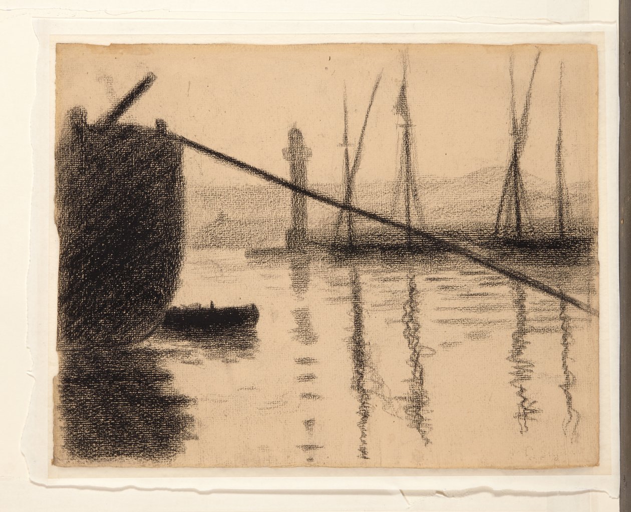 Saint-Tropez, molo při pohledu z loděnice, 1892 od Paul Signac
