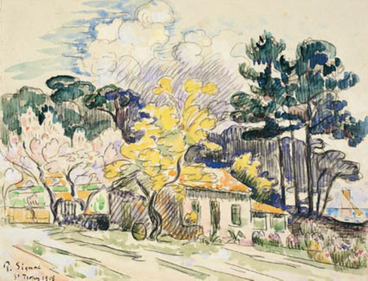 Saint Tropez. Bouda (?) od Paul Signac