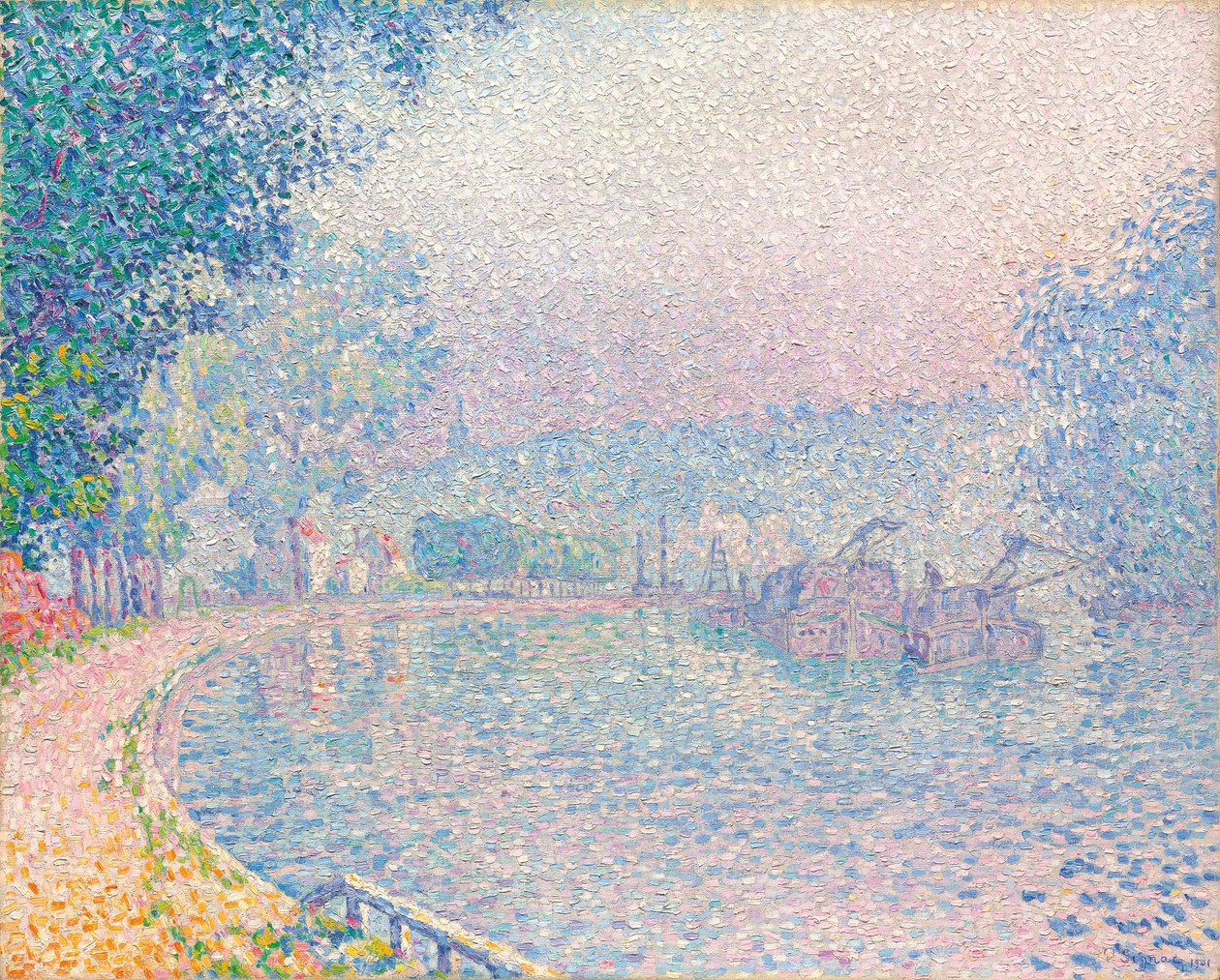 Samois, La Berge, ráno, 1901 od Paul Signac