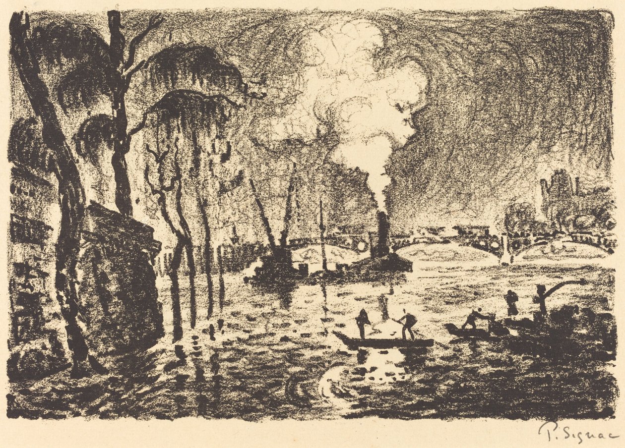 Zatopená Seina v roce 1910 (La Seine en crue, en 1910) od Paul Signac