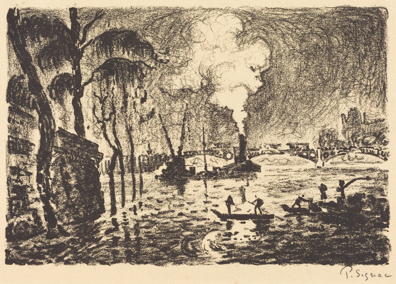 Rozvodněná Seina v roce 1910 od Paul Signac