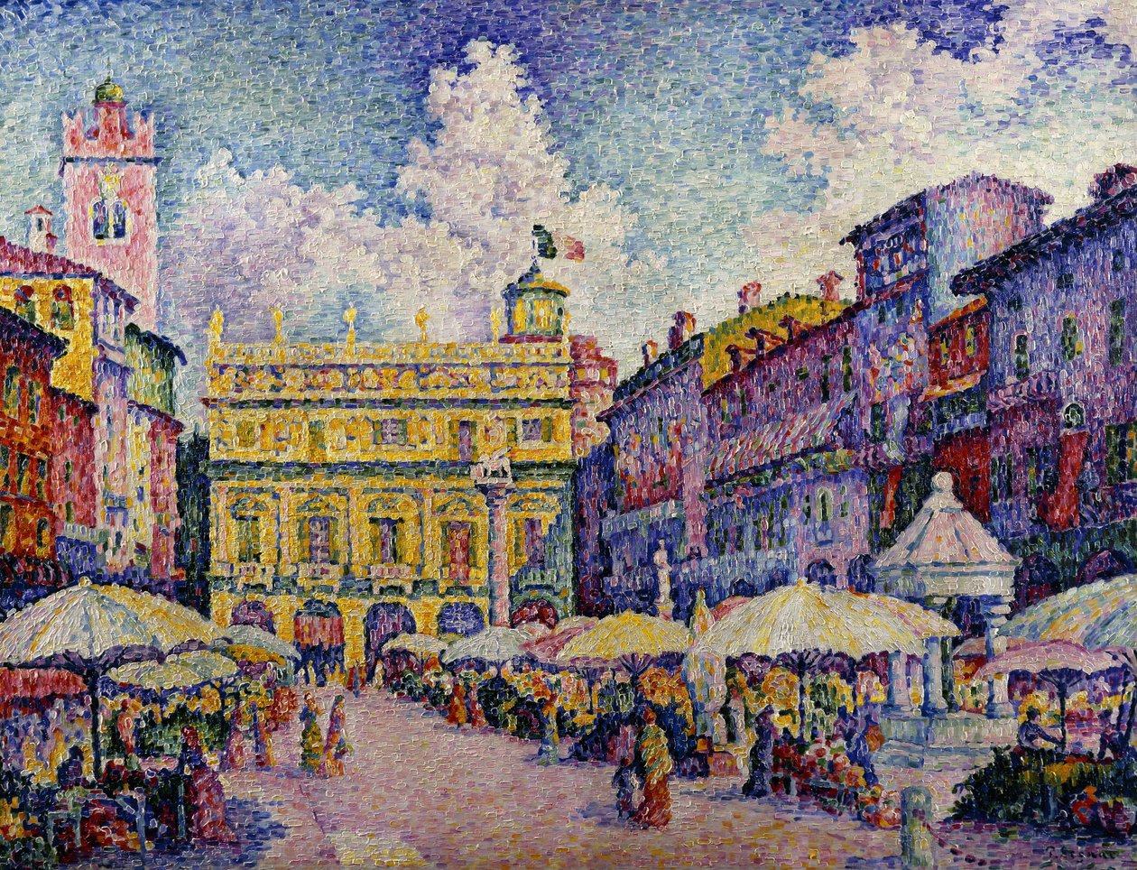 Bylinkový trh, Verona; Place aux Herbes, Verona, od Paul Signac