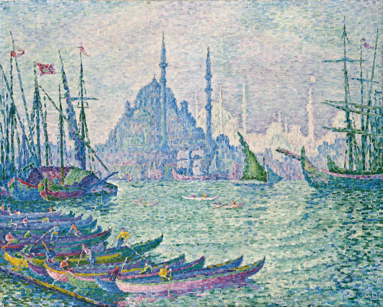 Minarety u Zlatého rohu; La Corne d"Or, les Minarety, 1907 od Paul Signac