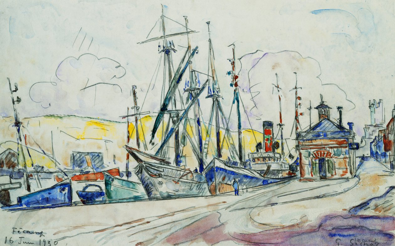 Přístav ve Fecamp; Le Port a Fecamp, 1930 od Paul Signac