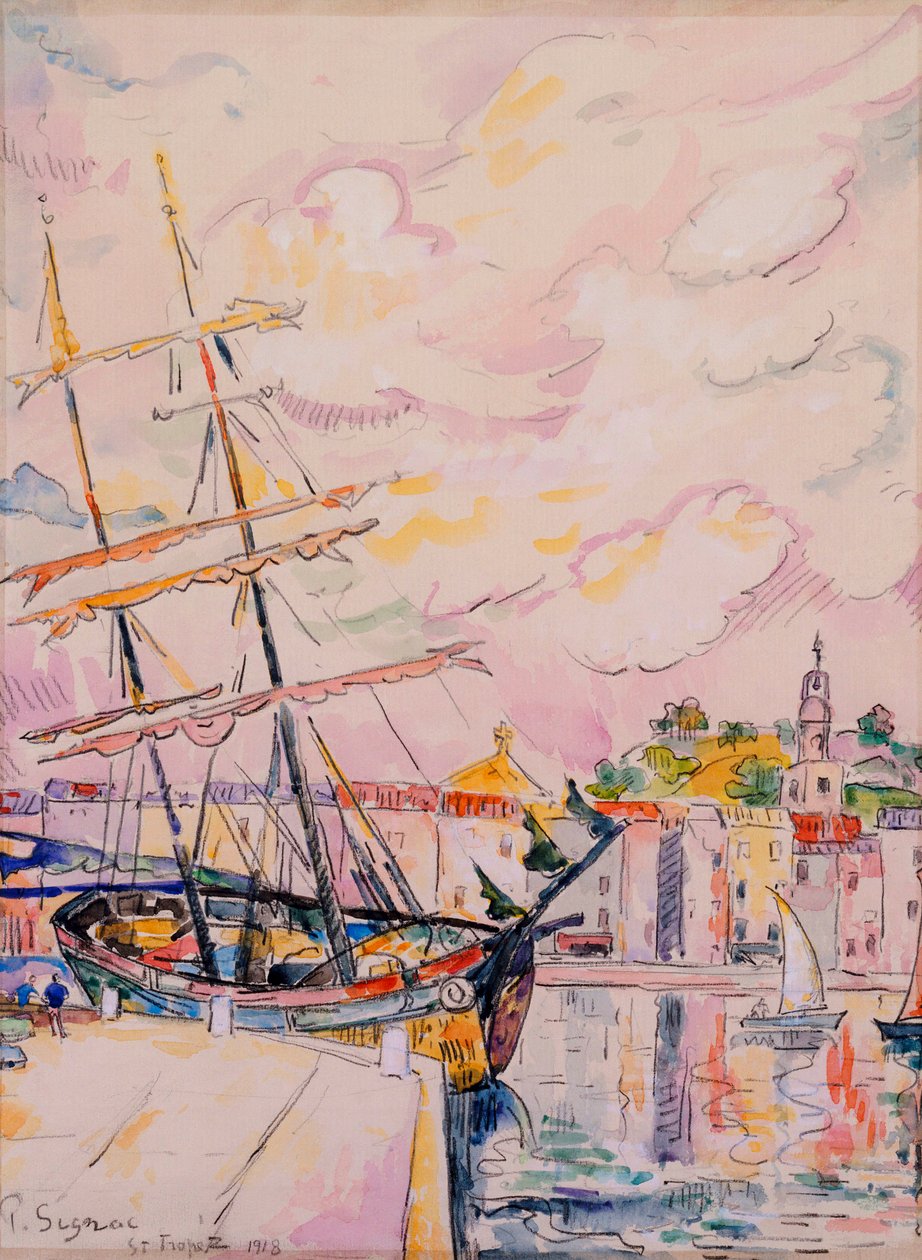 Přístav Saint-Tropez, 1918 od Paul Signac
