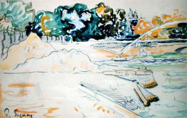 Seina v Paříži (akvarel na papíře) od Paul Signac