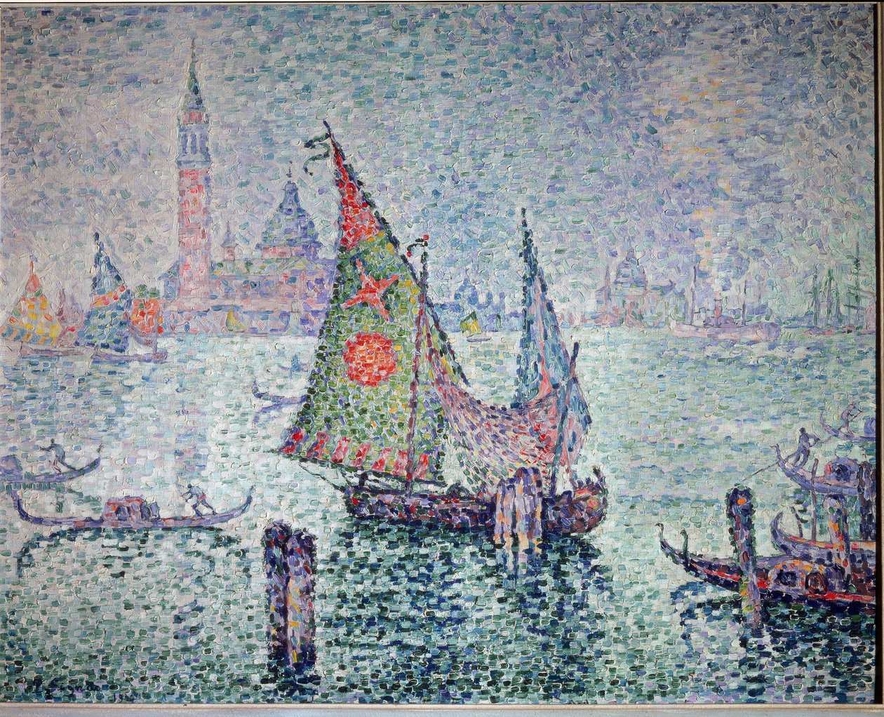 Zelený závoj, Benátky - 1904. Olej na plátně od Paul Signac
