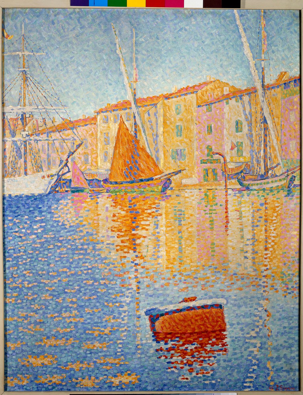 Červená bóje (Saint Tropez). Obraz Paula Signaca (1863-1935) od Paul Signac