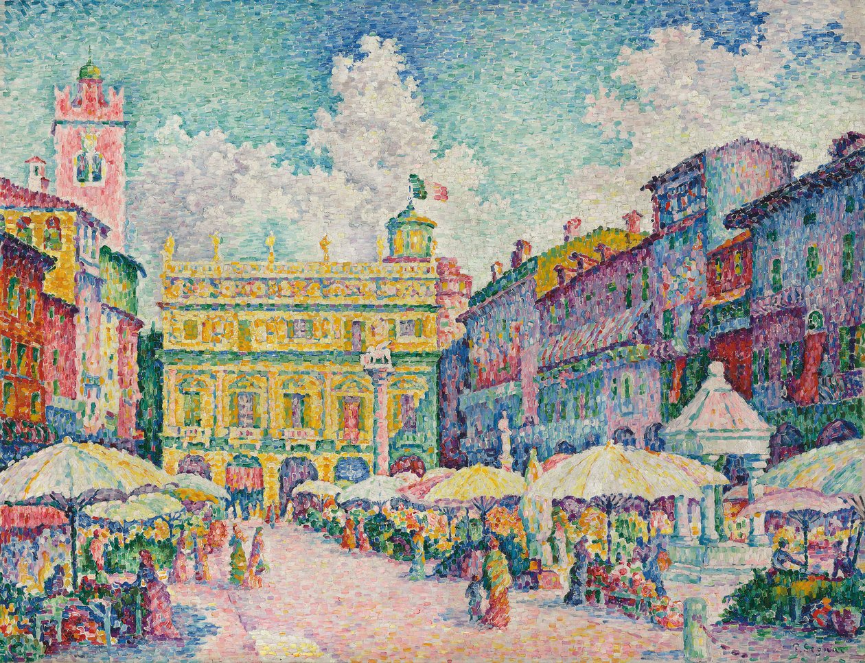 Veronský trh od Paul Signac