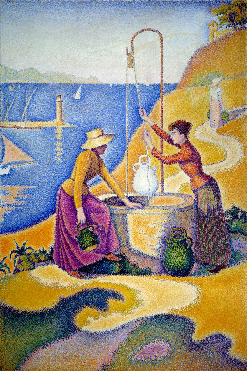Ženy u studánky nebo Mladí Provensálci u studánky. Obraz Paula Signaca (1863-1935) od Paul Signac