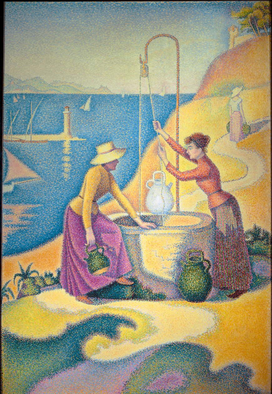 Ženy u studny nebo Mladé ženy z Provence u studny od Paul Signac