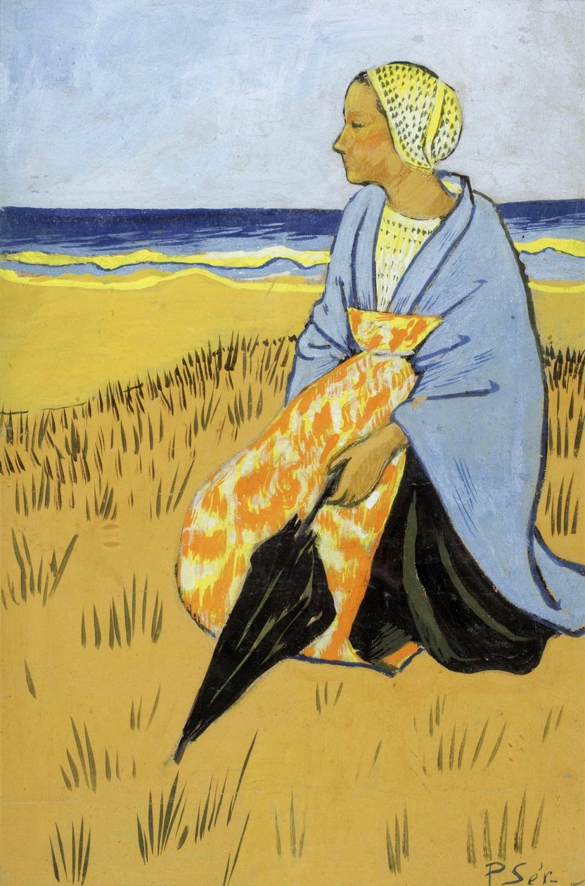 Bretonská žena sedící na pobřeží od Paul Sérusier