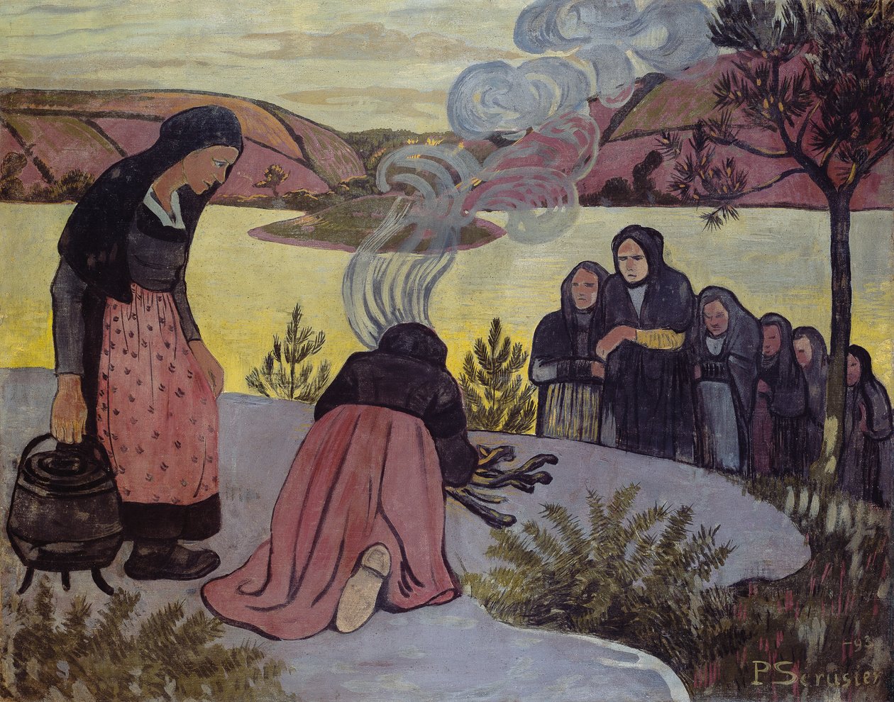 Oheň venku nebo Les Mamaus, 1893 od Paul Sérusier