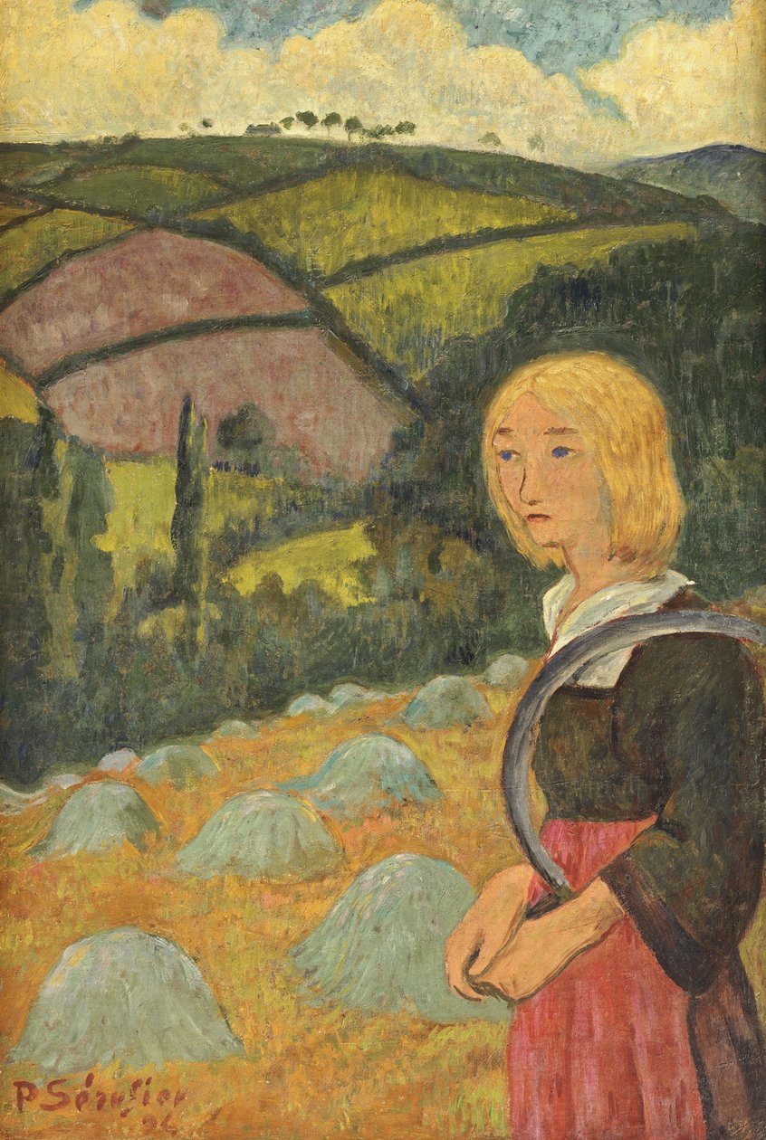 Mladá Bretaňka a kupky sena, 1924 od Paul Sérusier