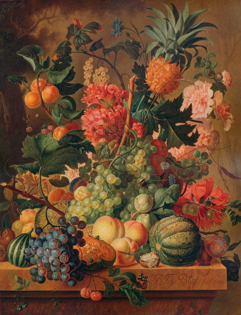 Ovoce a květiny, 1789, 1938 od Paul Theodor van Brussel