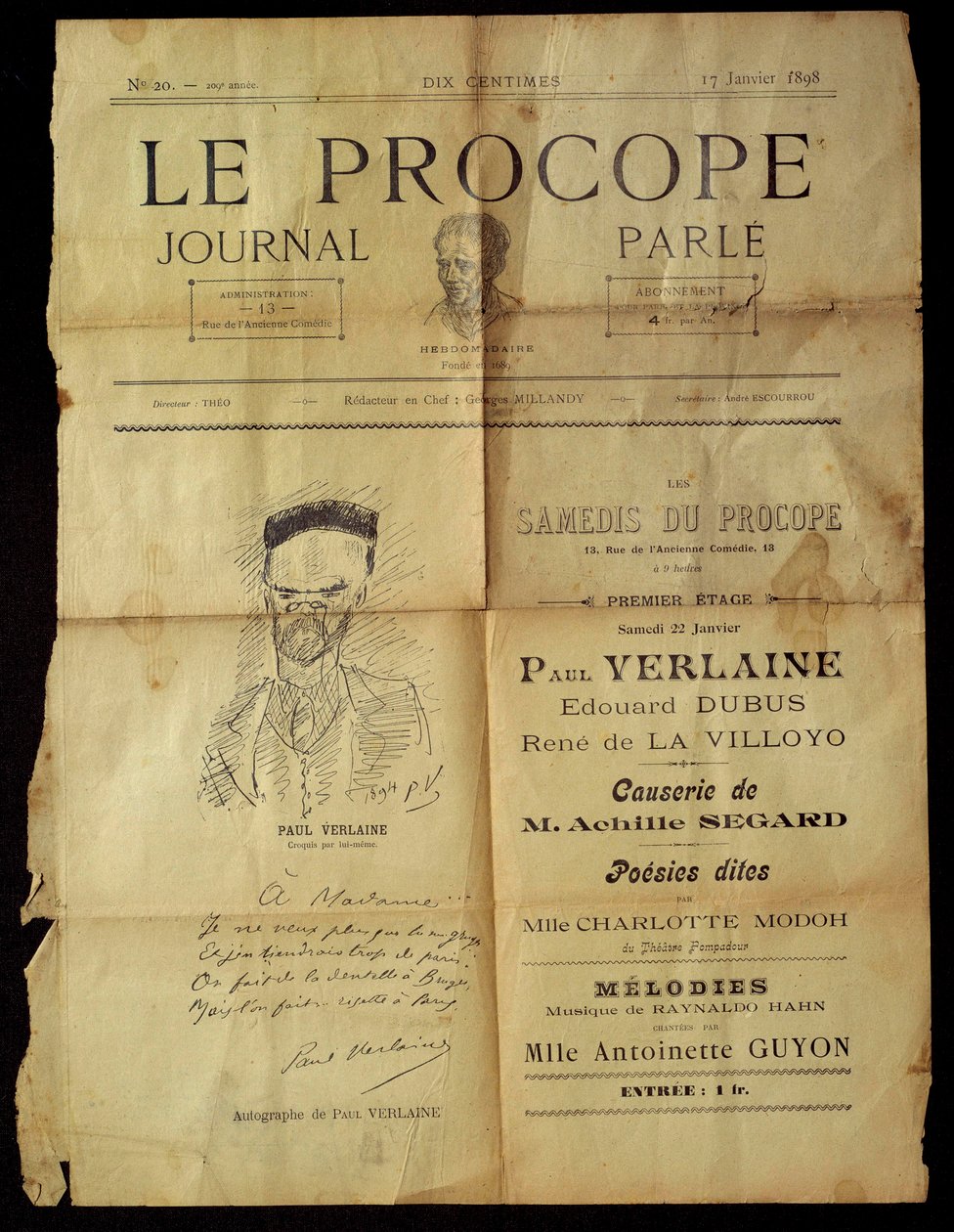 Journal du Procope, pařížská kavárna od Paul Verlaine