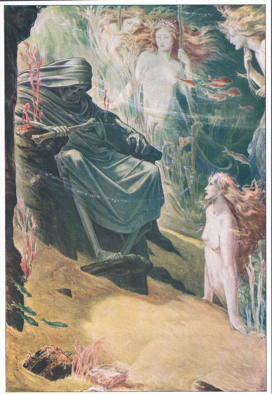 Uvědomte si pět lží svého otce: z jeho kostí jsou vyrobeny korály, ilustrace z Bouře, 1908 od Paul Vincent Woodroffe