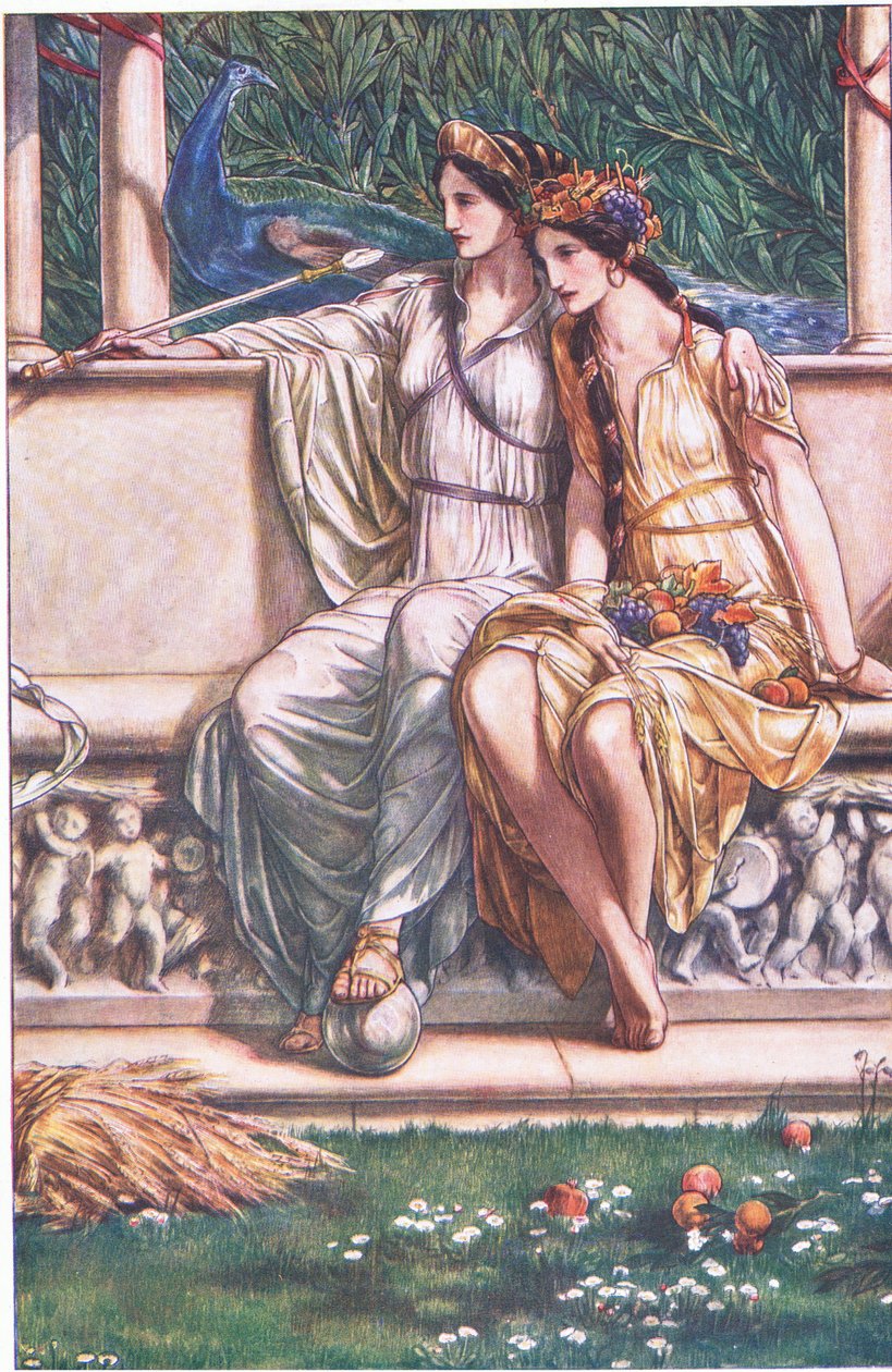 Juno, Ceres a maska nymf a Reaper, ilustrace z Bouře, 1908 od Paul Vincent Woodroffe