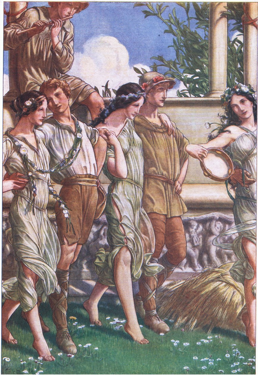 Juno, Ceres a maska nymf a Reaper, ilustrace z Bouře, 1908 od Paul Vincent Woodroffe
