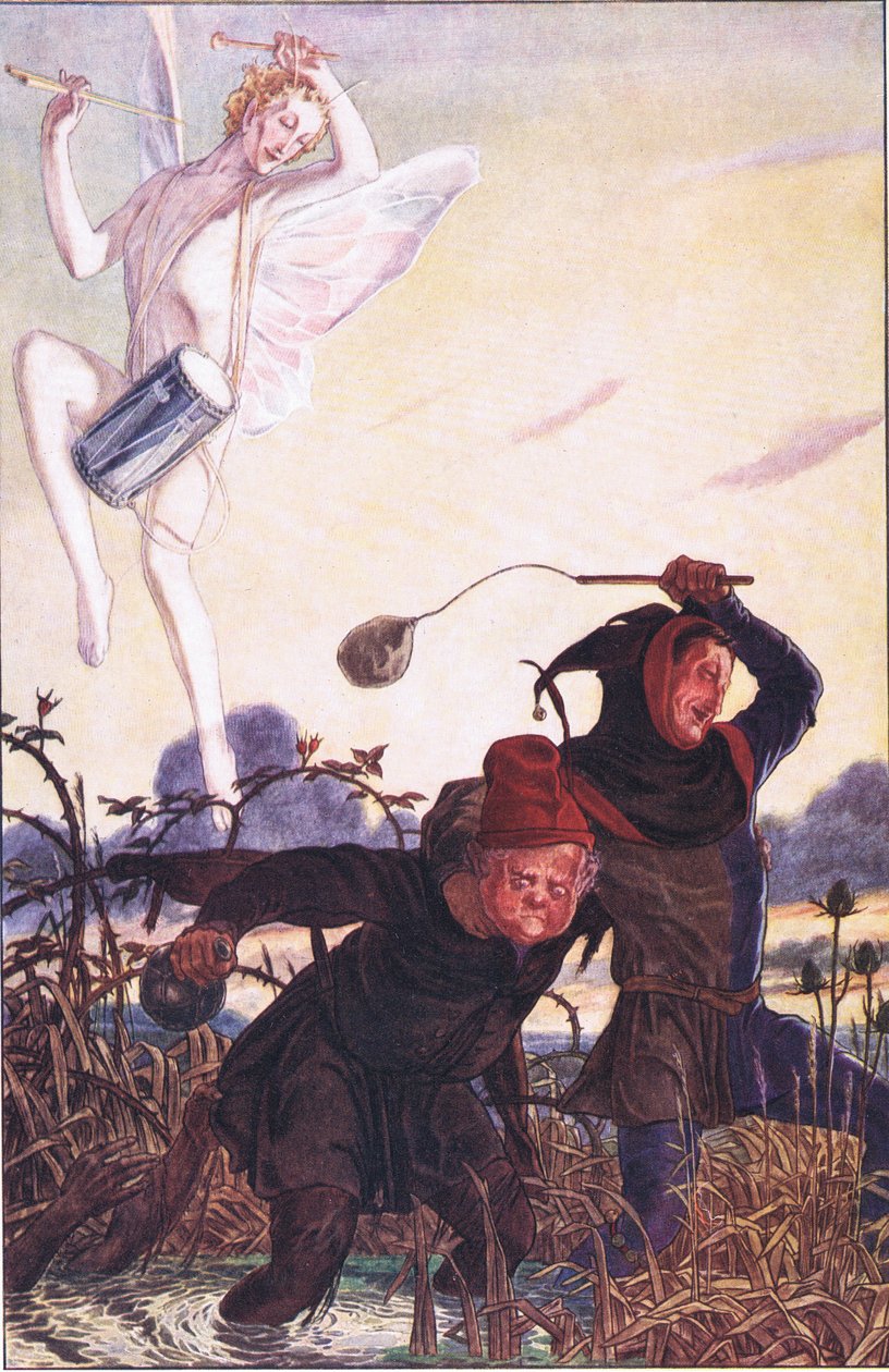 Vede monstrum, dobře následujte. Chtěl bych vidět Taboreriho: Položí to na, ilustrace z Bouře, 1908 od Paul Vincent Woodroffe