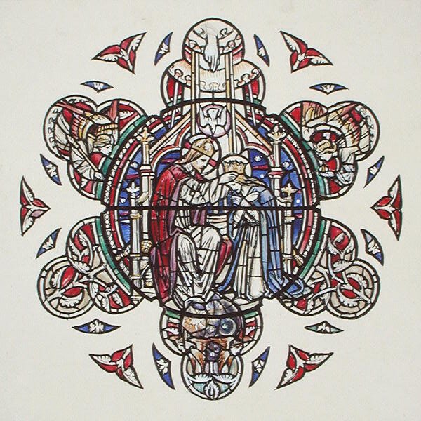 Korunovace Panny Marie, cca 1910 (akvarel na papíře) od Paul Vincent Woodroffe