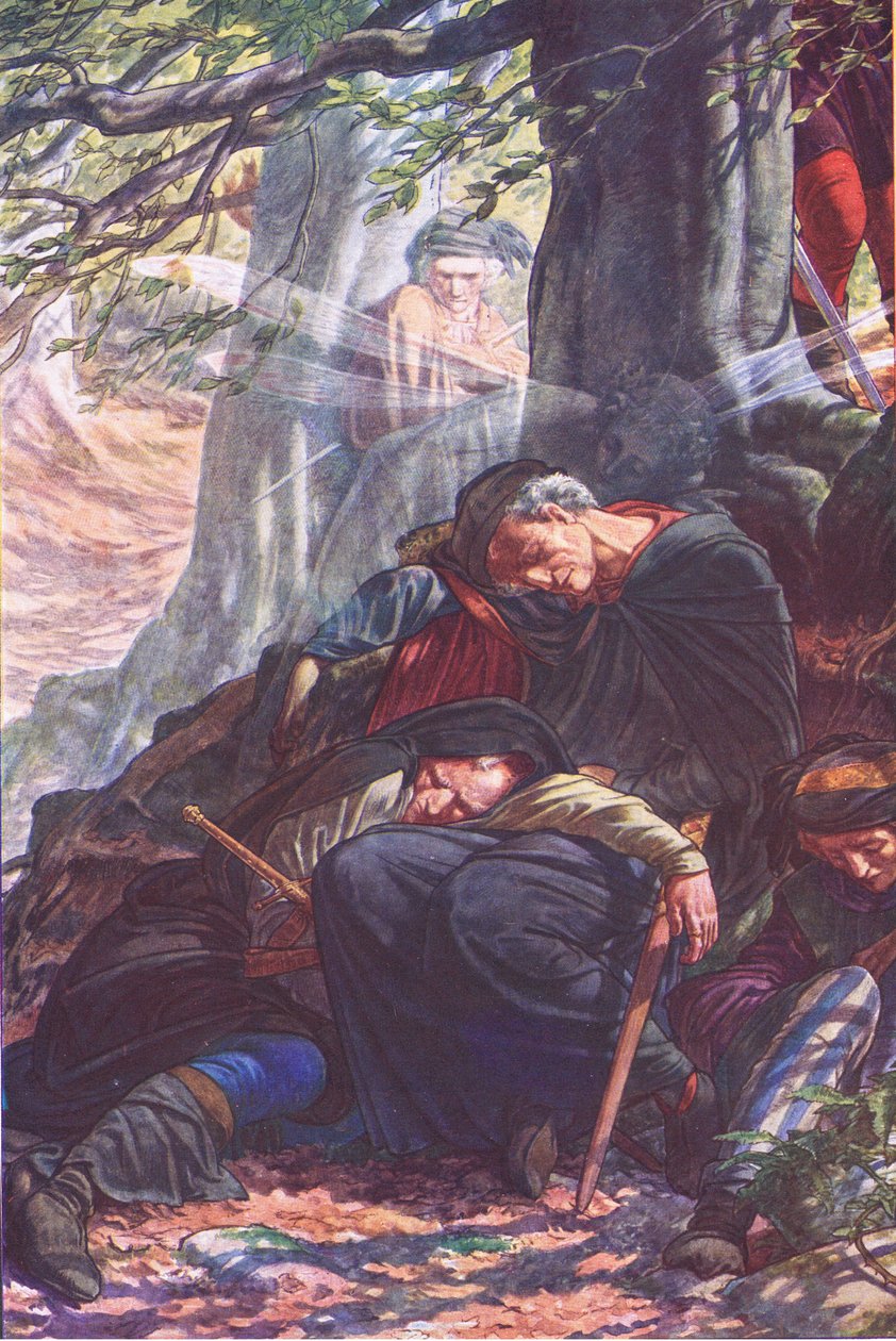 Zatímco vy tady chrápete lež, ilustrace z Bouře, 1908 od Paul Vincent Woodroffe